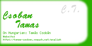 csoban tamas business card